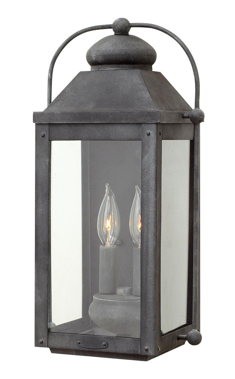 Hinkley Anchorage Outdoor Wall Lantern Aged Zinc