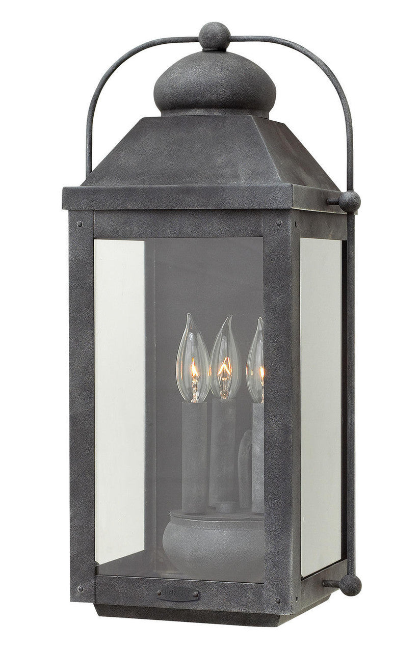 Hinkley Anchorage Outdoor Wall Lantern Aged Zinc