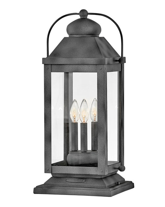 Hinkley Anchorage Pier Mount Light Aluminum, Gray, Aged Zinc