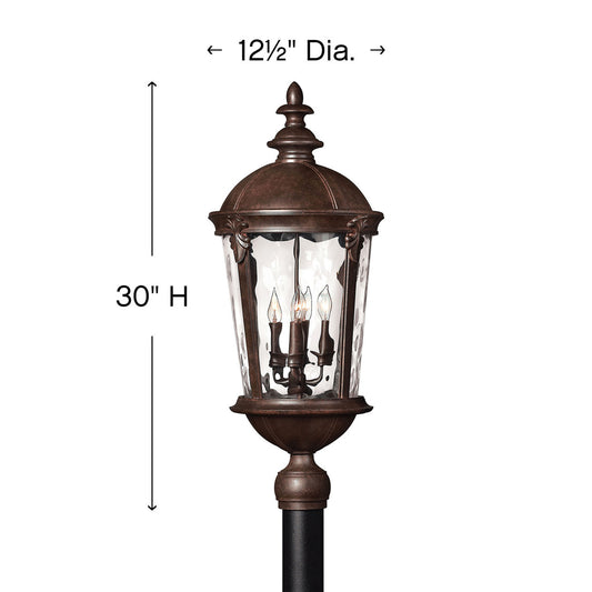 Hinkley Windsor Outdoor Post Top or Pier Mount Lantern Black