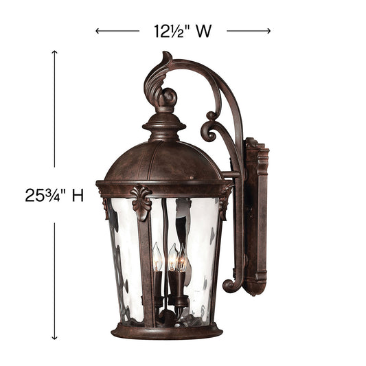 Hinkley Windsor Outdoor Wall Mount Lantern Black
