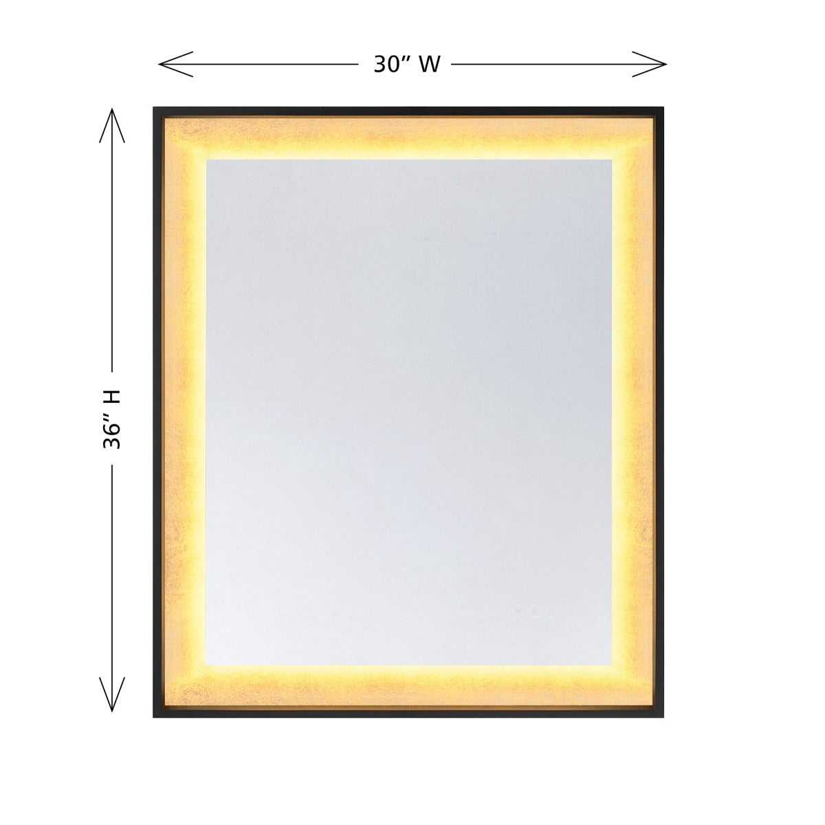 Savoy House Corvalis 30" x 36" LED Rectangle Frontlit Mirror with Sand Black and Gold Leaf Frame - alternate view