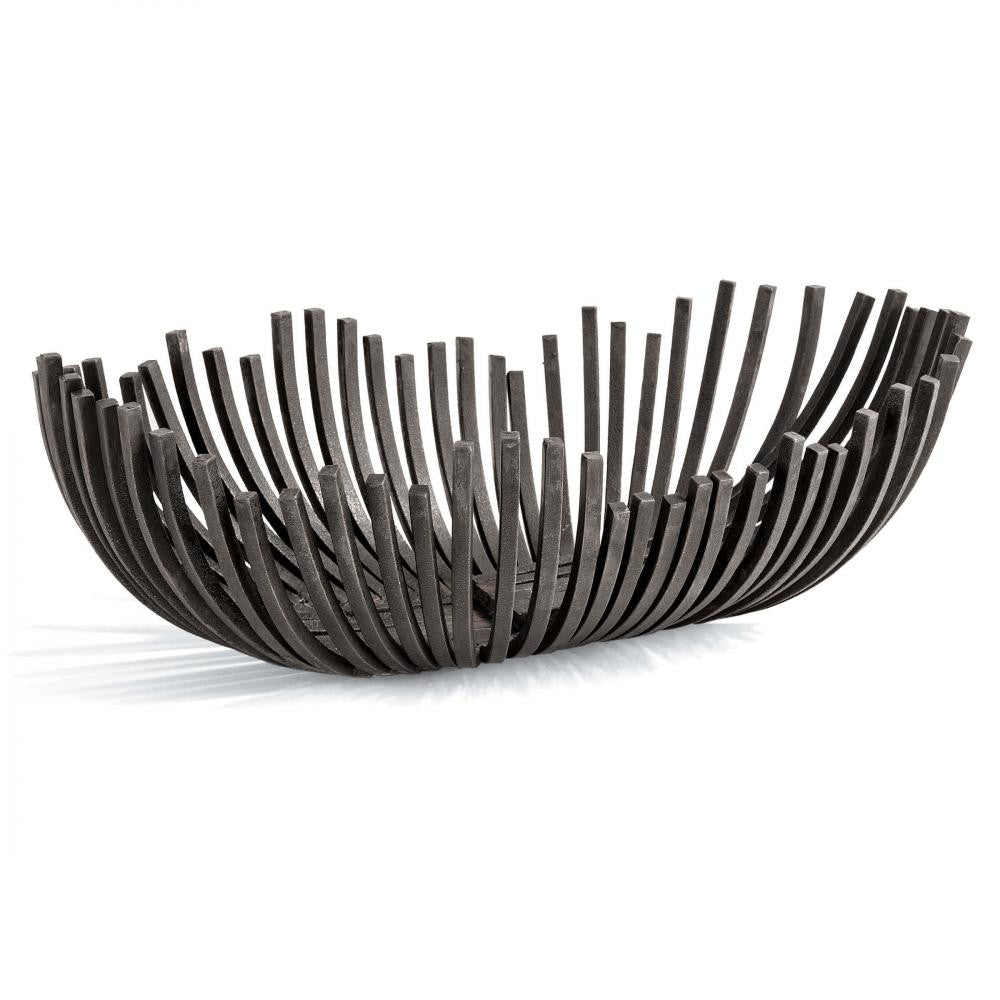 Regina Andrew Webbed Bowl Oblong Black, Blackened Iron
