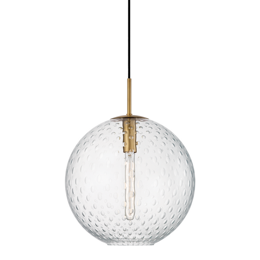 Hudson Valley Rousseau Pendant Aged Brass, Clear
