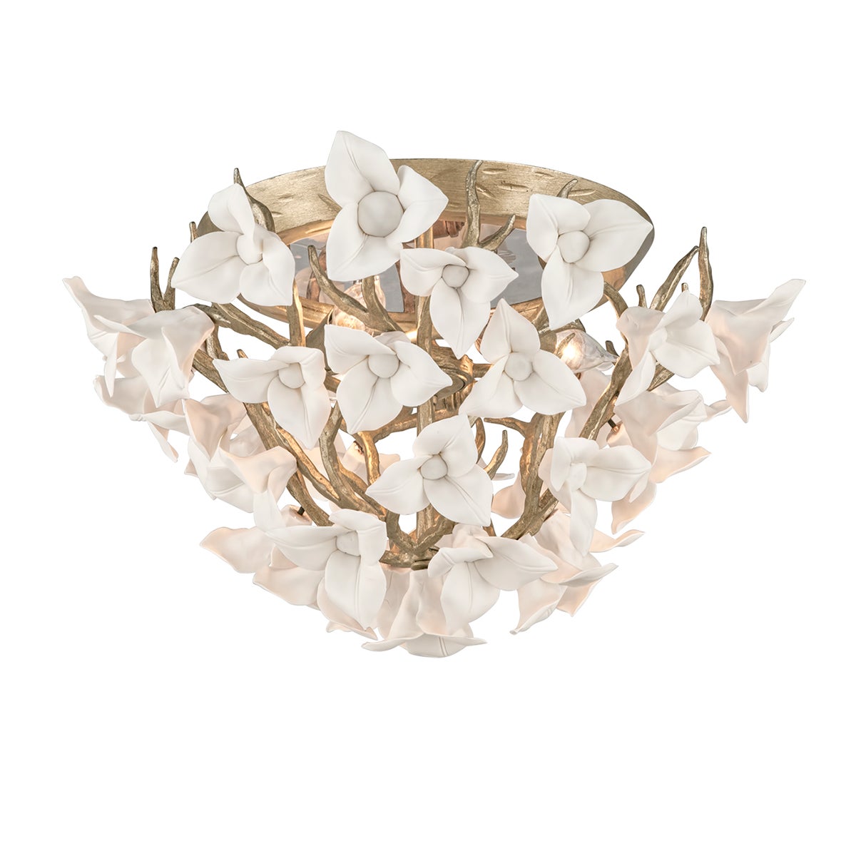 Corbett Lily Flush Mount Stria Gold Leaf