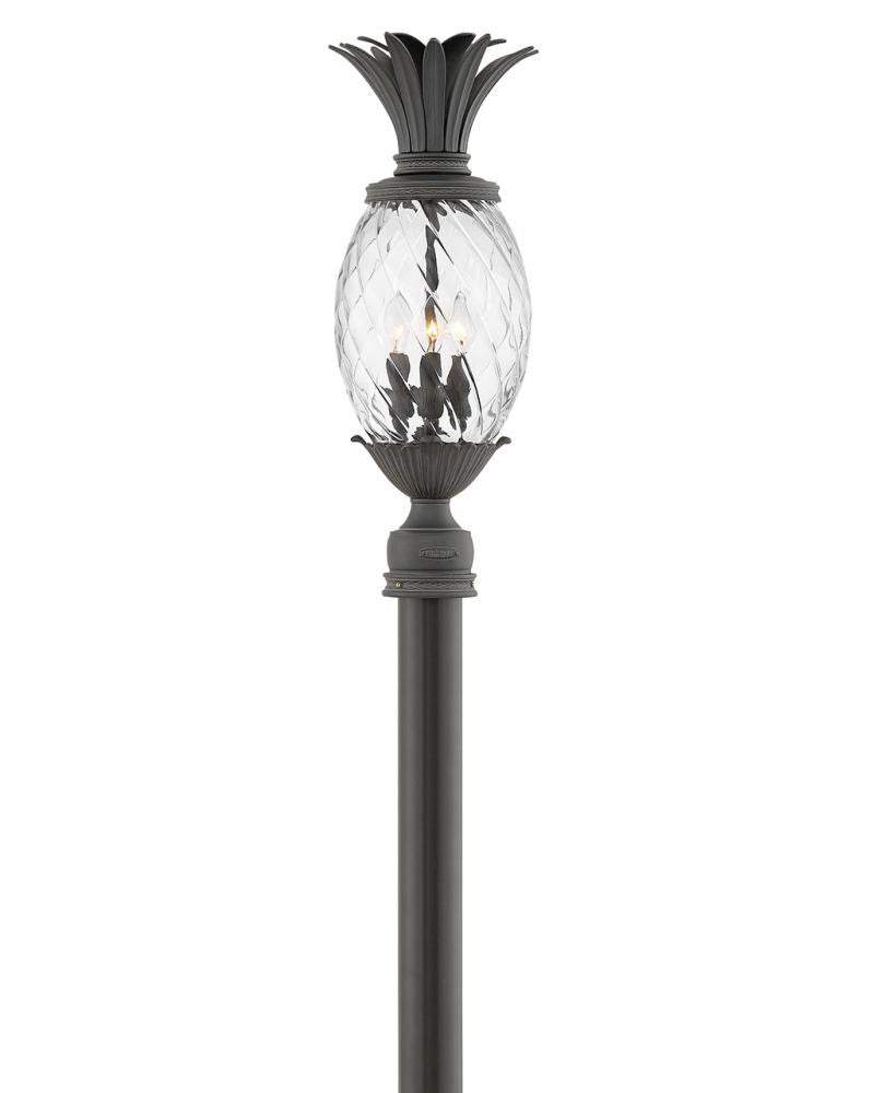 Hinkley Plantation Large Post Mount Lantern Museum Black 12V LED