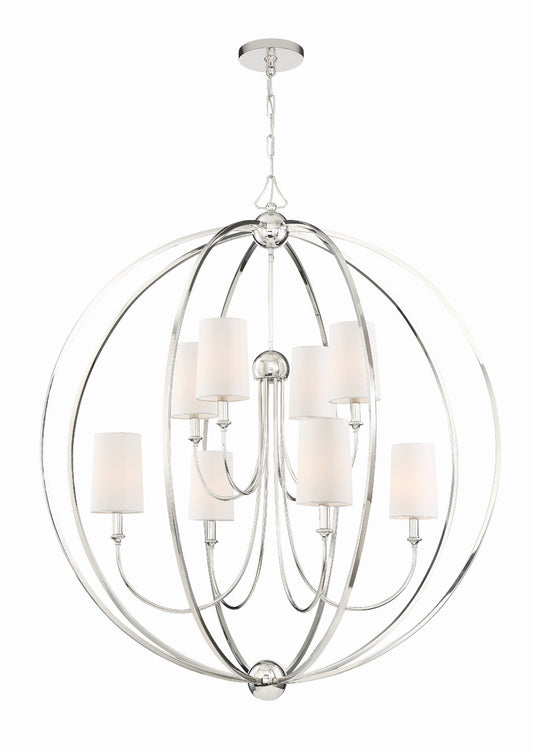Crystorama Sylvan 8 Light Chandelier No Shade Polished Nickel