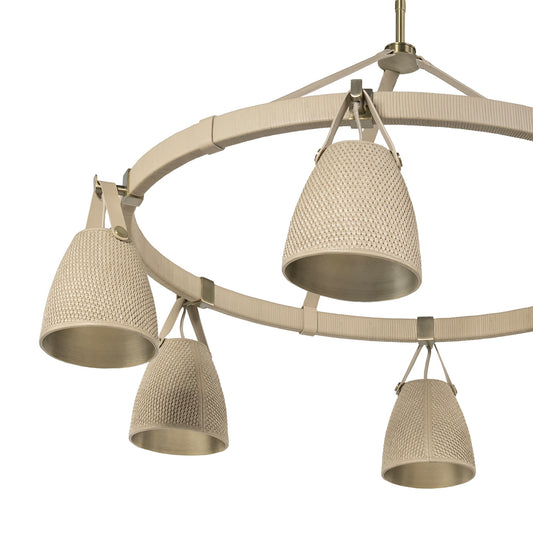 Palecek Carlton Chandelier - Brass / Natural - view 2