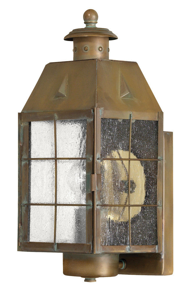 Hinkley Nantucket Outdoor Wall Mount Lantern Aged Brass