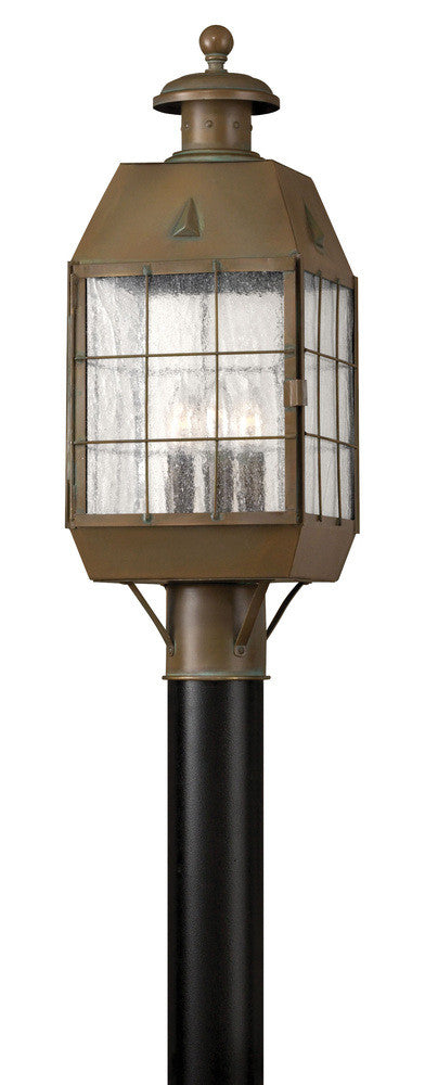 Hinkley Nantucket Outdoor Post Mount Lantern Aged Brass