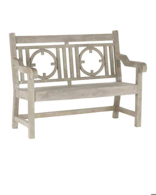 Leagrave Bench, Brown Portland, Faux Bois, 51"W, Currey and Company 2385