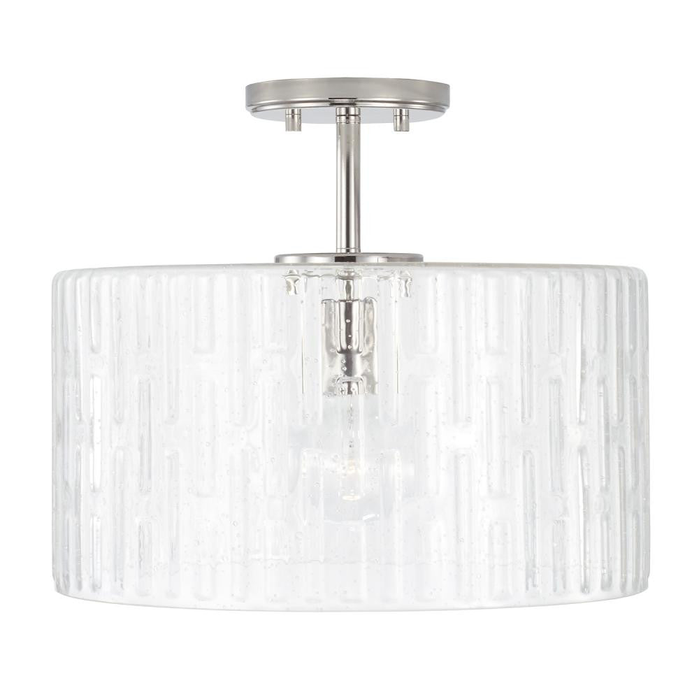 Capital Emerson Semi-Flush Mount, 1-Light, Polished Nickel