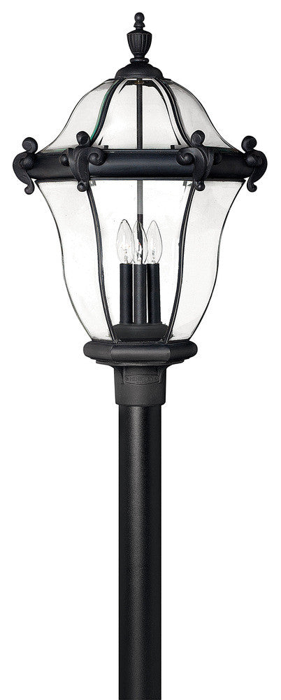 Hinkley San Clemente Outdoor Post Mount Lantern Museum Black