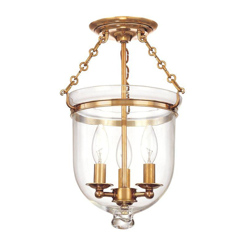 Hudson Valley Hampton Semi-Flush Antique Brass