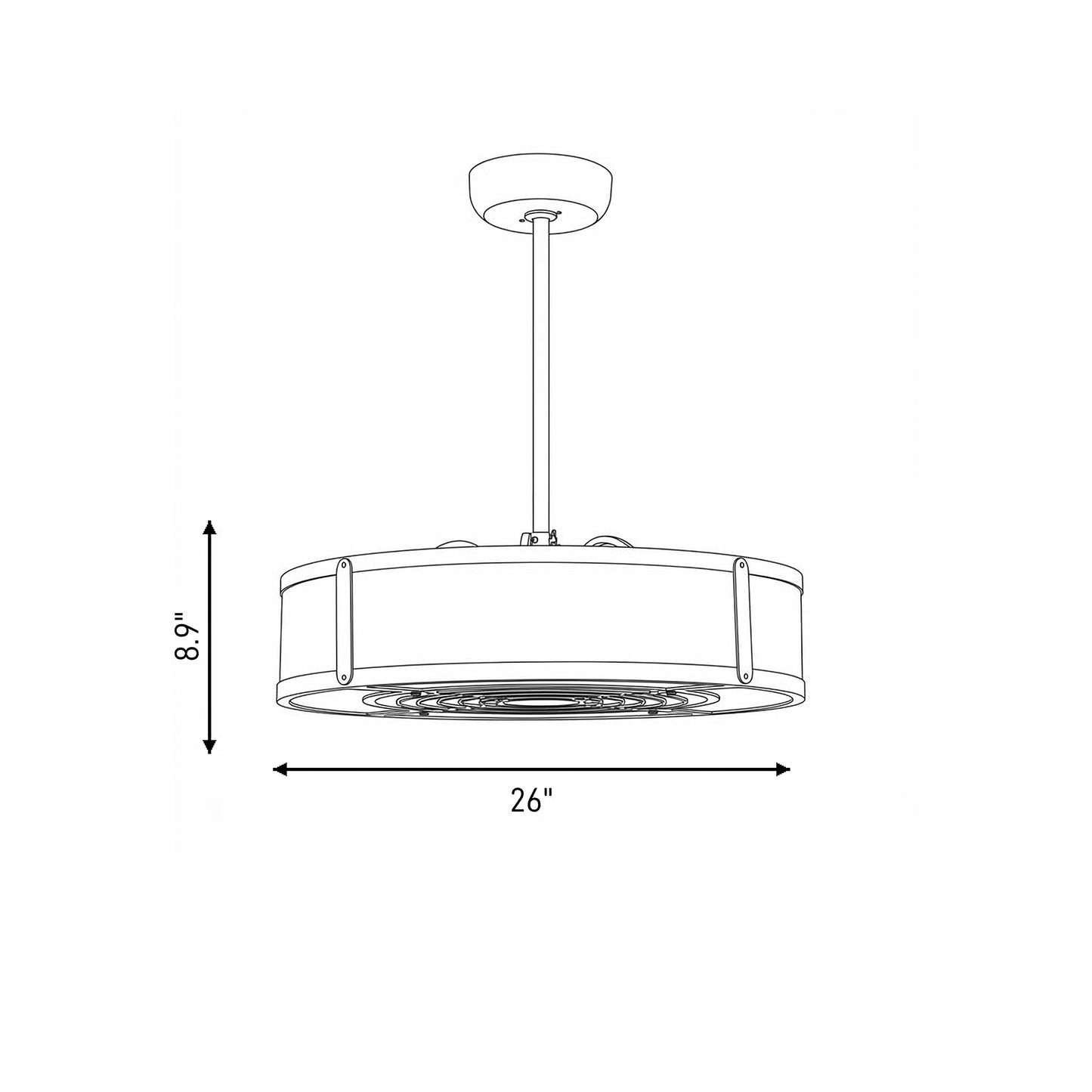 Vireo 6-Light Fan D'Lier in Silver Dust