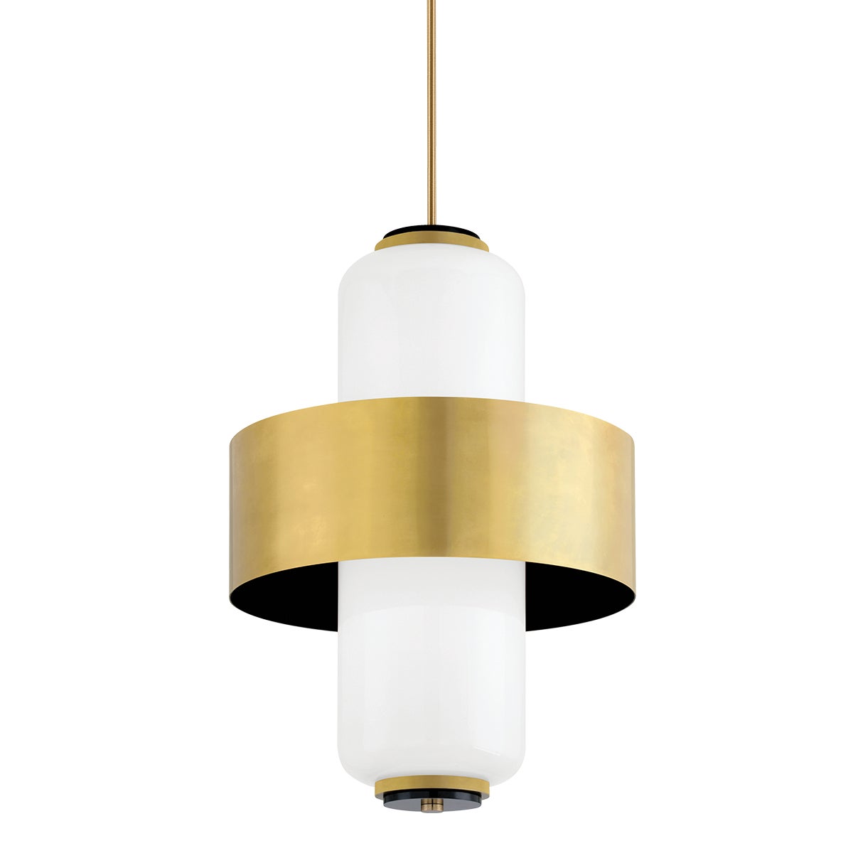 Corbett Melrose Pendant Vintage Brass with Soft Black