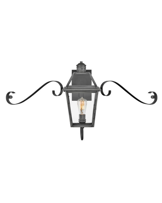 Hinkley Nouvelle Outdoor Wall Lantern Brass, Blackened Brass