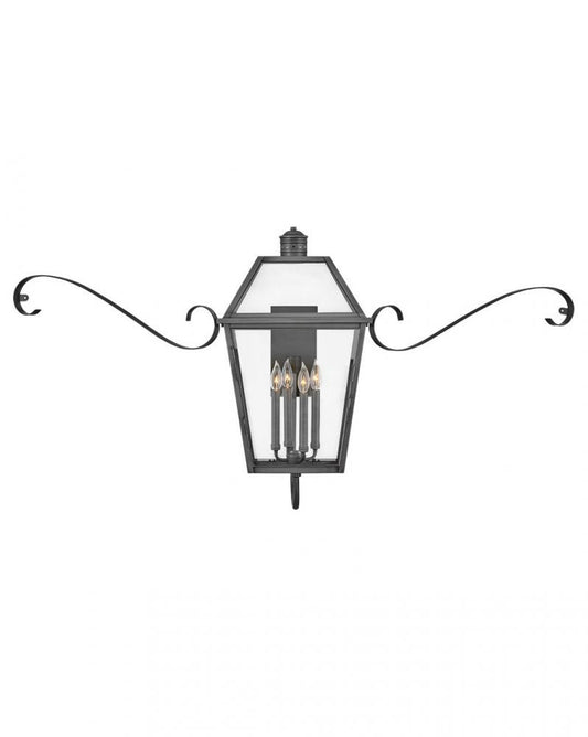 Hinkley Nouvelle Outdoor Wall Lantern Brass, Blackened Brass