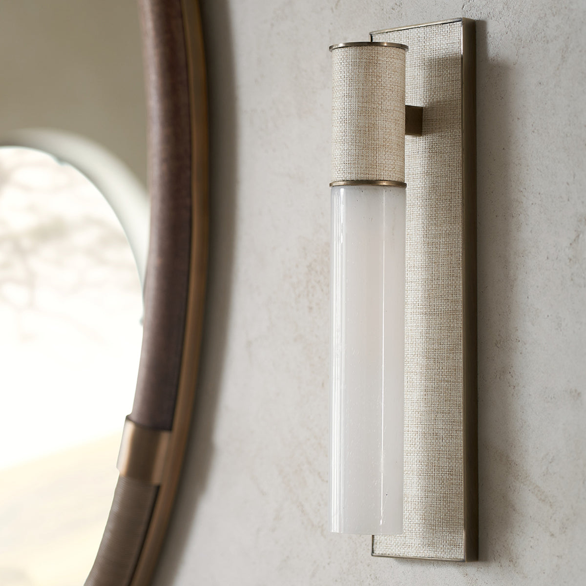 Palecek Vicente Sconce - Natural / Frosted Glass - view 3