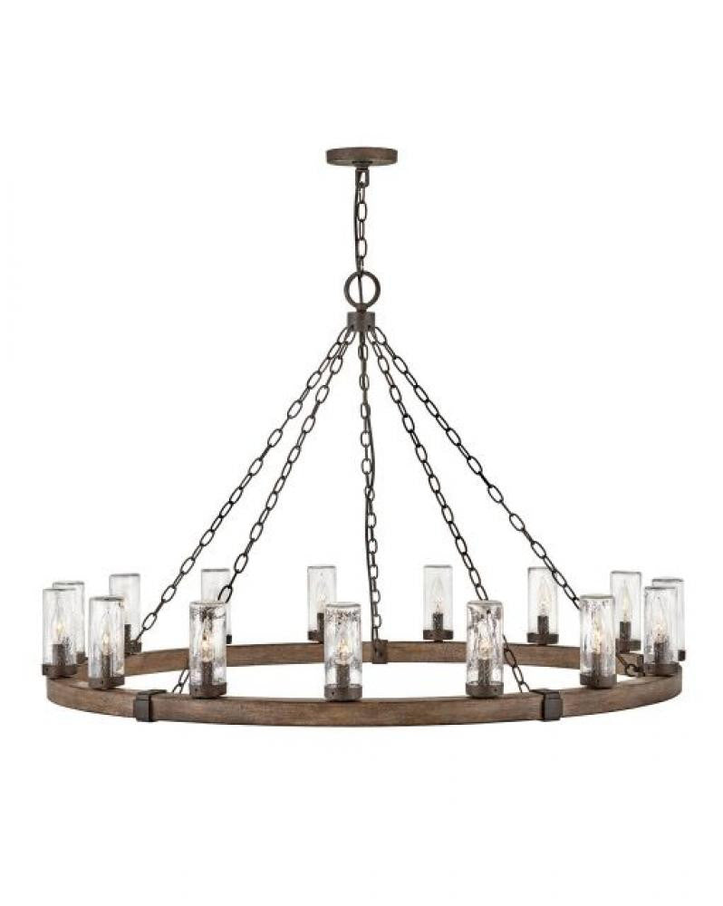 Hinkley Sawyer Extra Large Chandelier Sequoia with Iron Rust LED