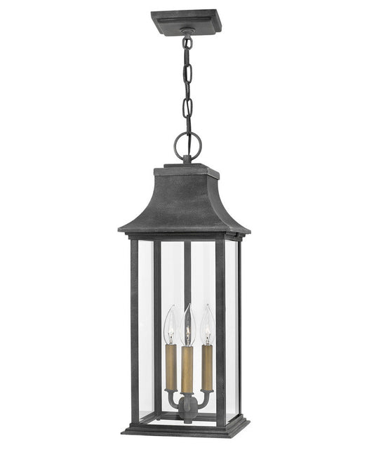 Hinkley Adair Outdoor Pendant Aluminum, Gray, Aged Zinc