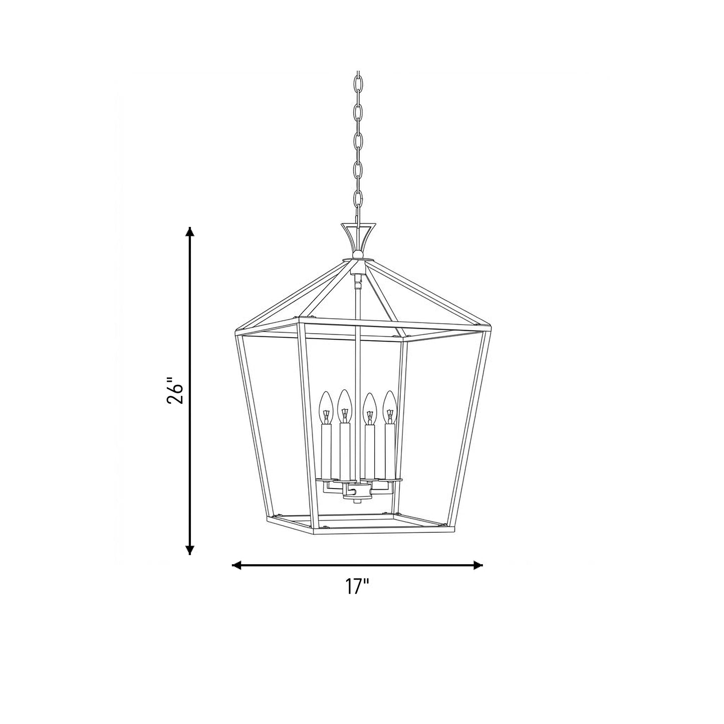Townsend 4-Light Pendant in Polished Nickel