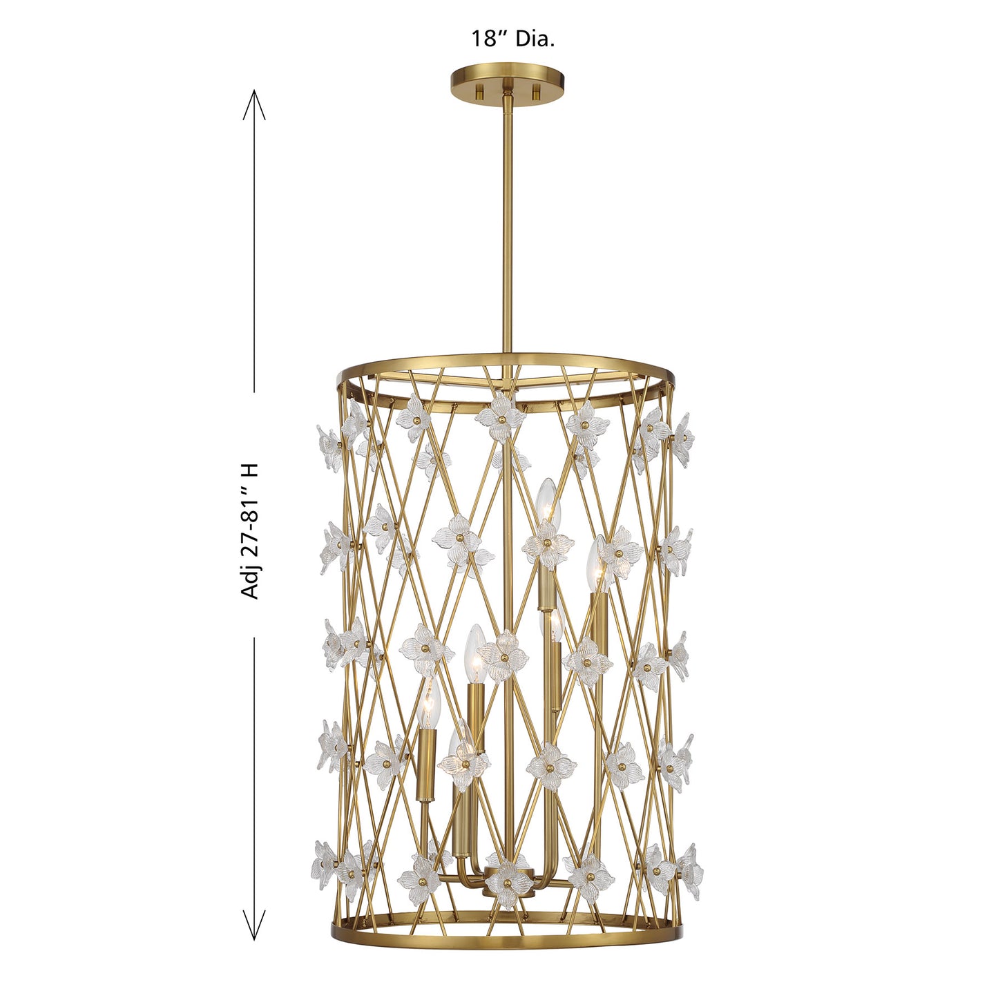 Bailey 6-Light Pendant - Warm Brass