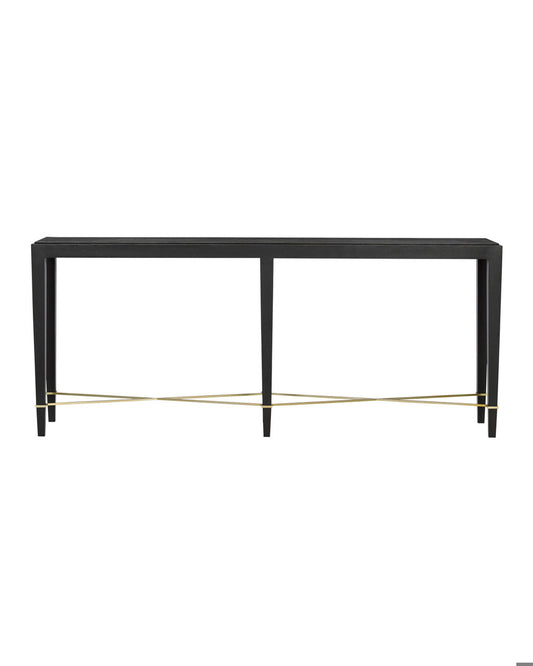 Verona Black Console Table Currey and Company 3000-0097