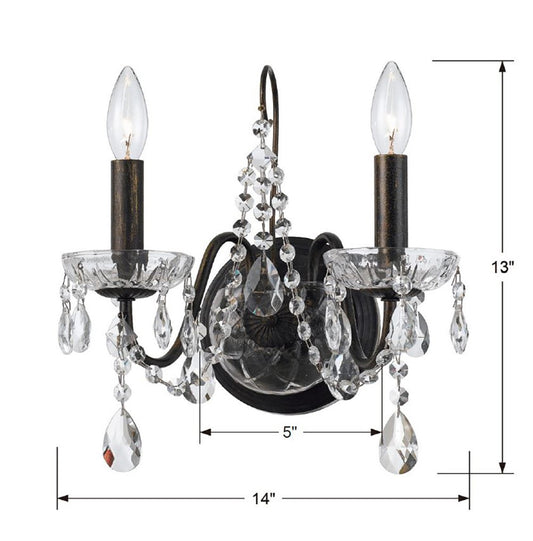 Crystorama Butler Wall Sconce English Bronze