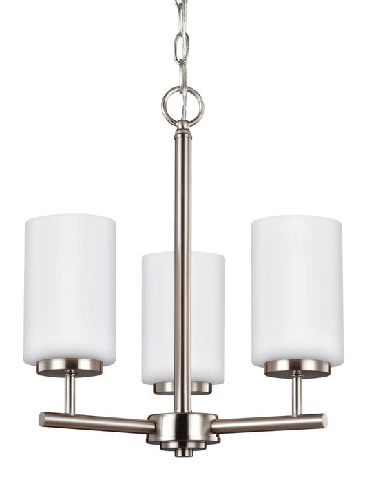 Generation Lighting Oslo Three Light Chandelier Brushed Nickel