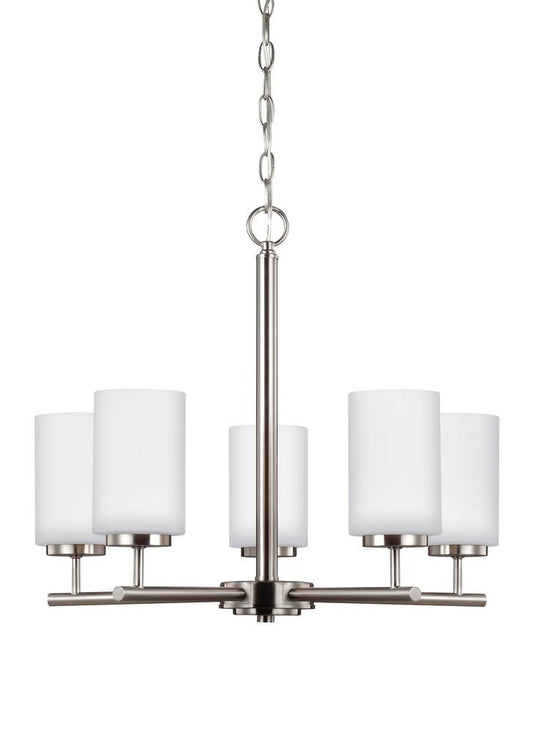 Generation Lighting Oslo Five Light Chandelier Brushed Nickel