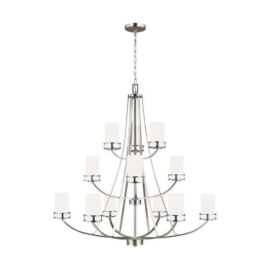 Generation Lighting Robie Twelve Light Chandelier Brushed Nickel
