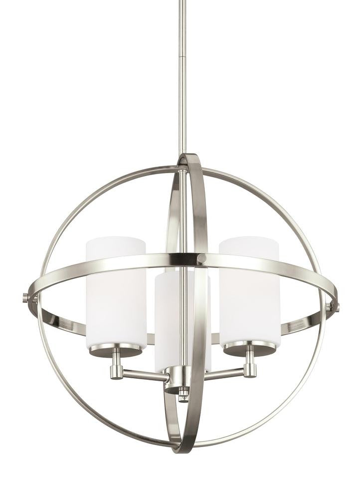 Generation Lighting Alturas Three Light Chandelier Brushed Nickel