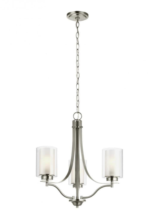 Generation Lighting Elmwood Park Three Light Chandelier Brushed Nickel