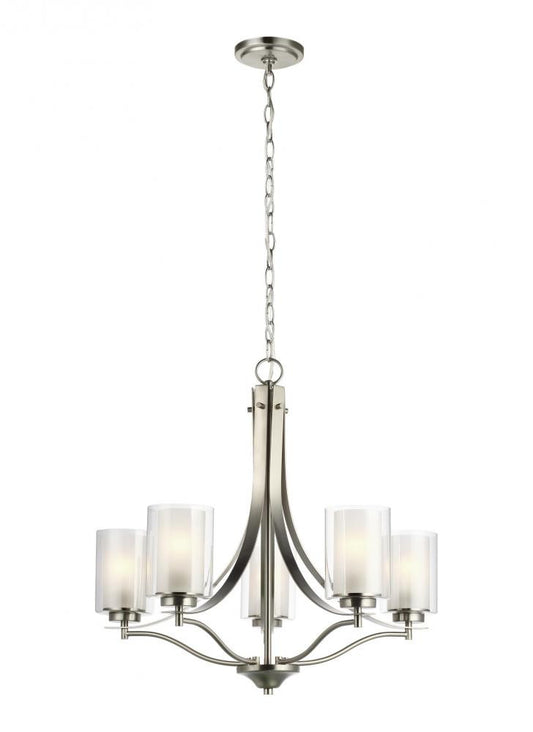 Generation Lighting Elmwood Park Five Light Chandelier Brushed Nickel