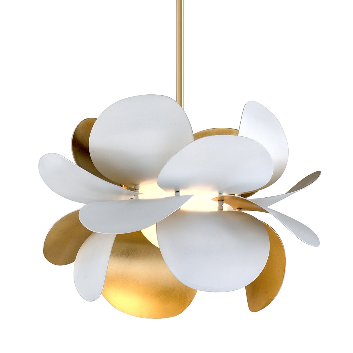 Corbett Ginger Pendant Gold Leaf with Soft White