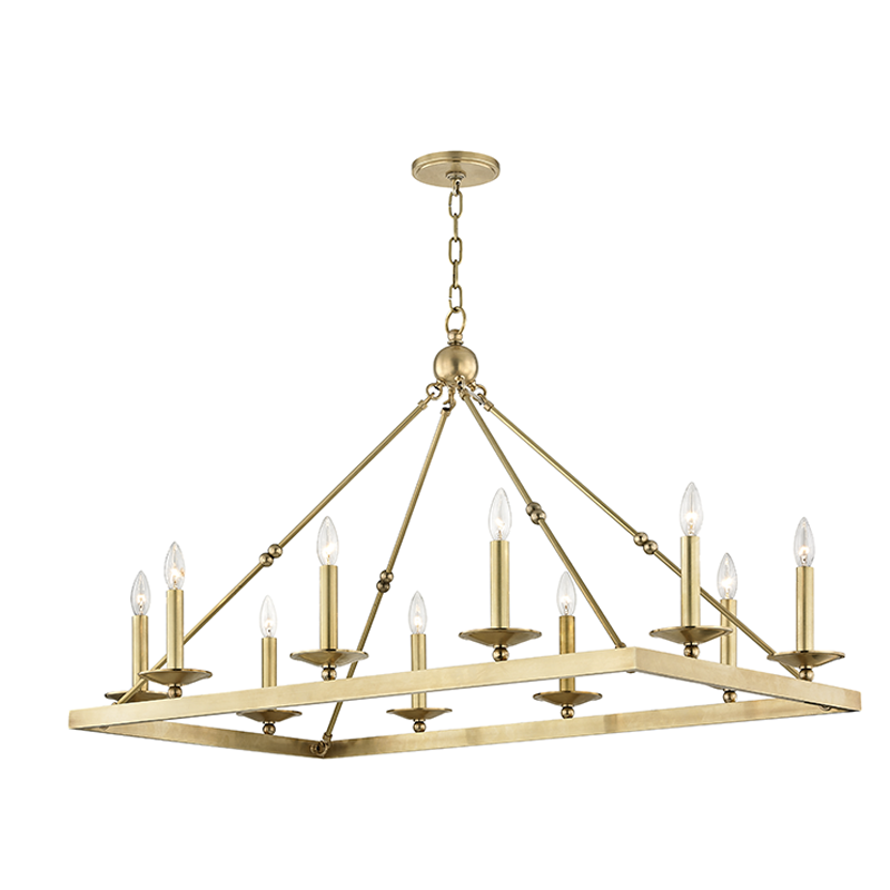 Hudson Valley Allendale Linear Chandelier Antique Brass