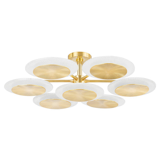 Corbett Topaz Semi-Flush Mount Vintage Polished Brass
