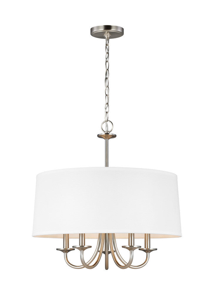 Generation Lighting Seville Five Light Shade Chandelier Brushed Nickel