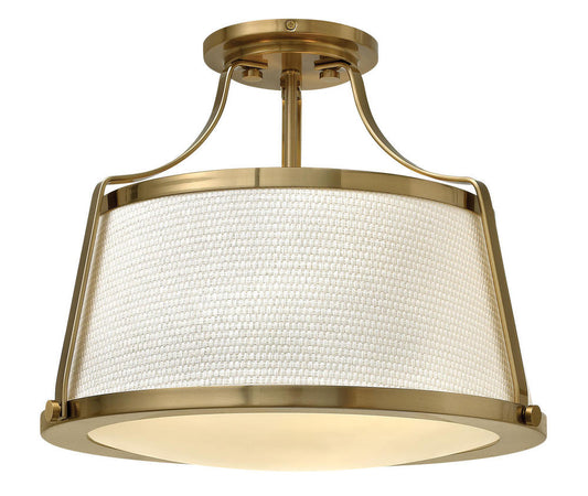 Hinkley Charlotte Foyer Hall Semi-Flush Mount Brown, Steel, Wood