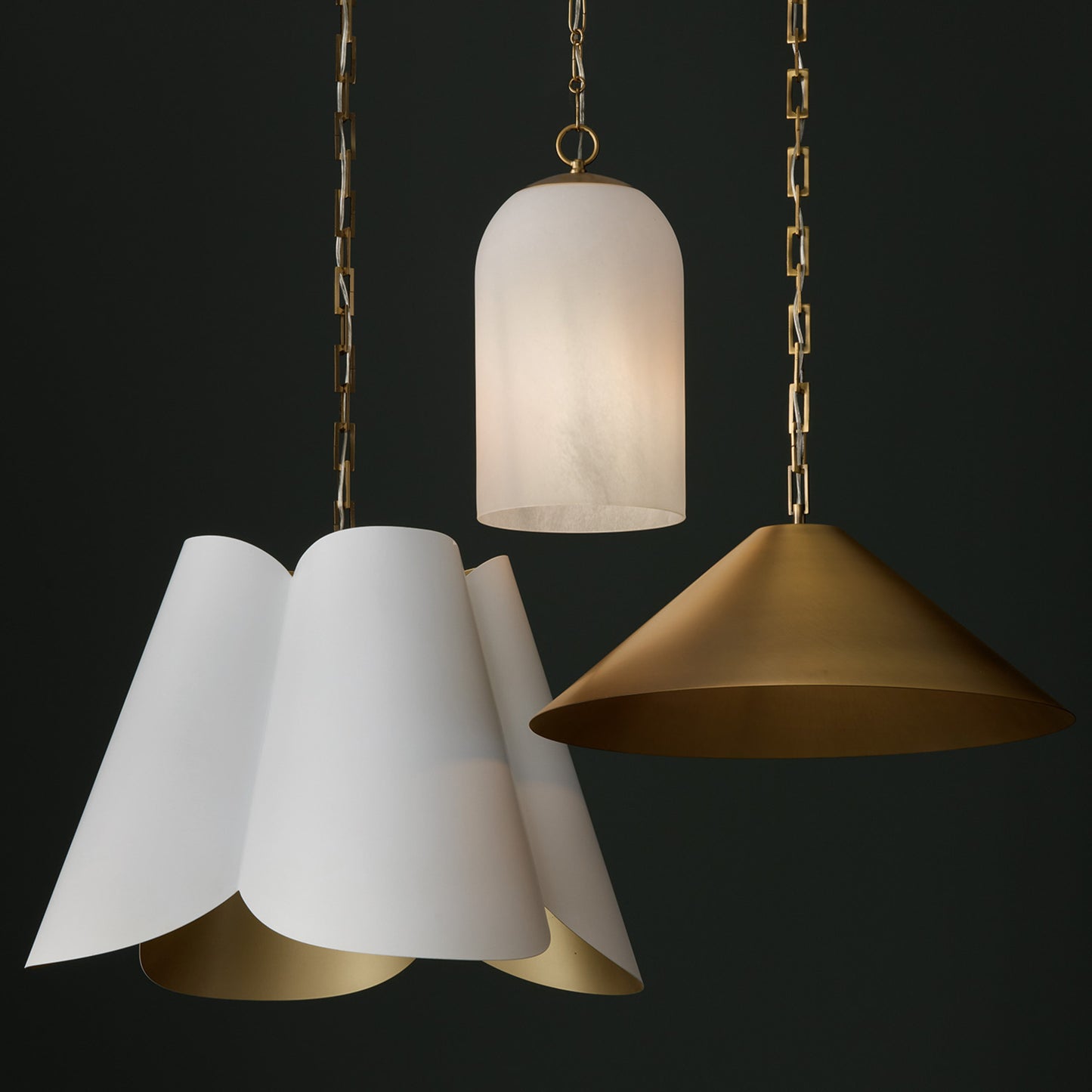 Capital Maeve Pendant in Matte Brass and White