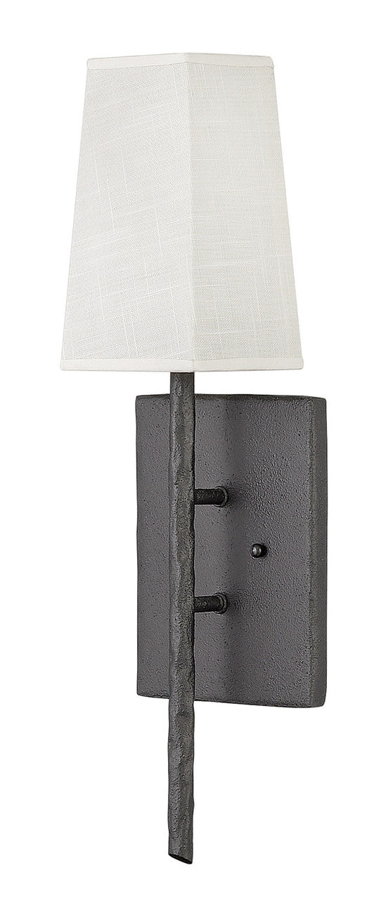 Hinkley Tress Bathroom Wall Sconce Black, Steel, Forged Iron