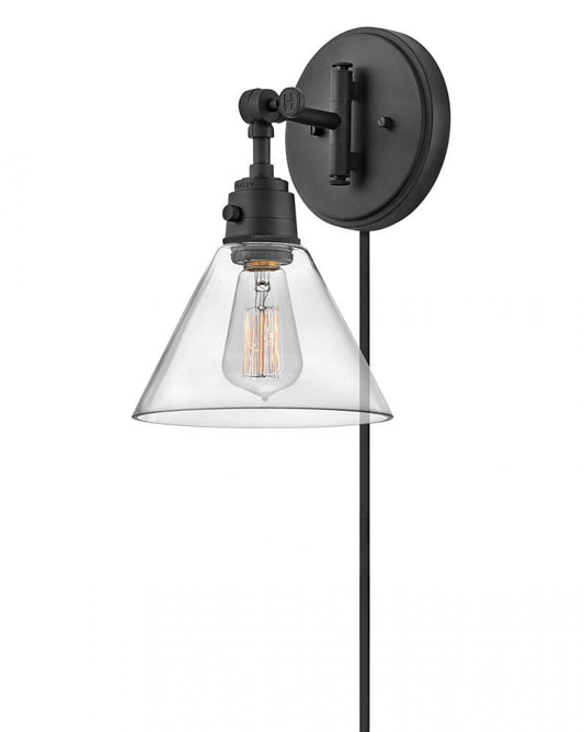 Hinkley Arti Bathroom Wall Sconce Black, Steel