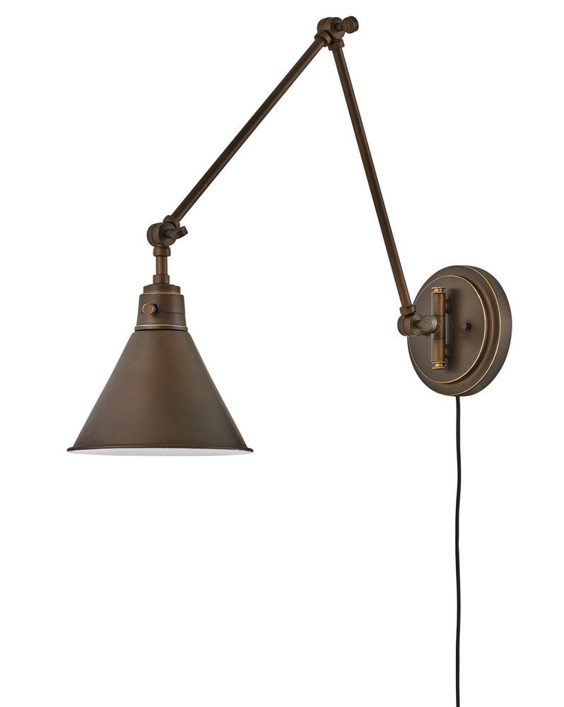 Hinkley Arti Bathroom Wall Sconce Nickel, Steel, Polished Antique Nickel