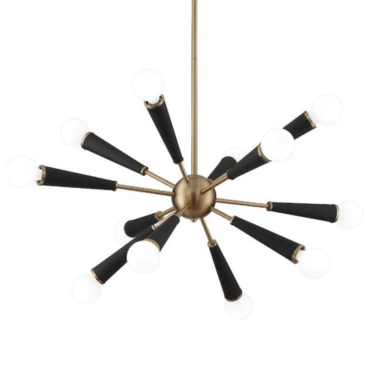 Zodiac 12 Light Chandelier - Aged Brass