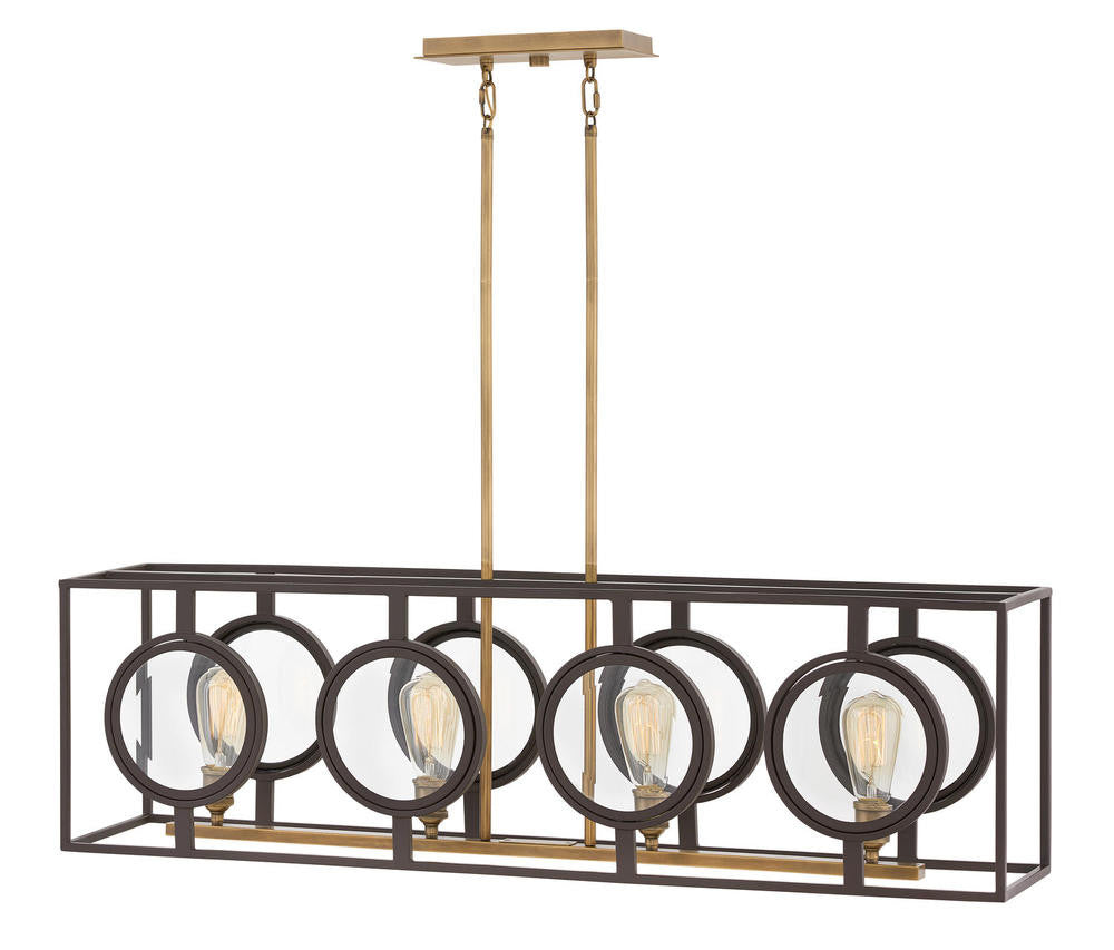 Hinkley Fulham Linear Chandelier Buckeye Bronze, Heritage Brass