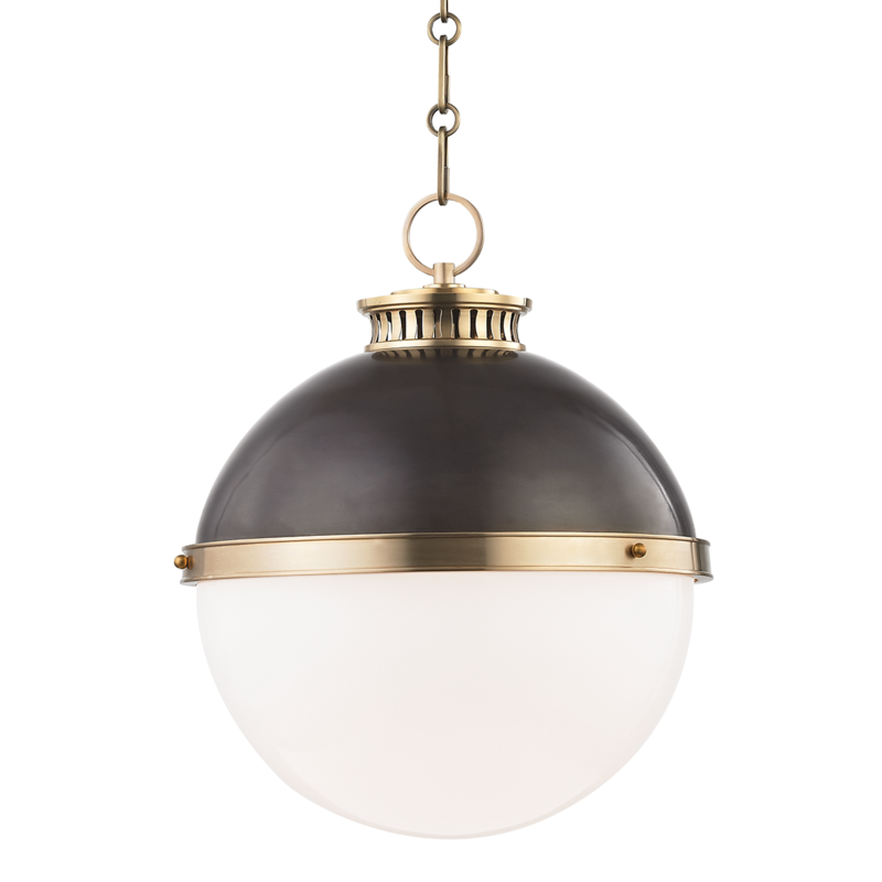 Hudson Valley Latham Pendant Aged Brass, Antique Distressed Bronze