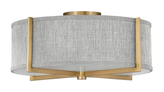 Hinkley Axis Medium Semi-Flush Mount Brass, Steel, Heritage Brass