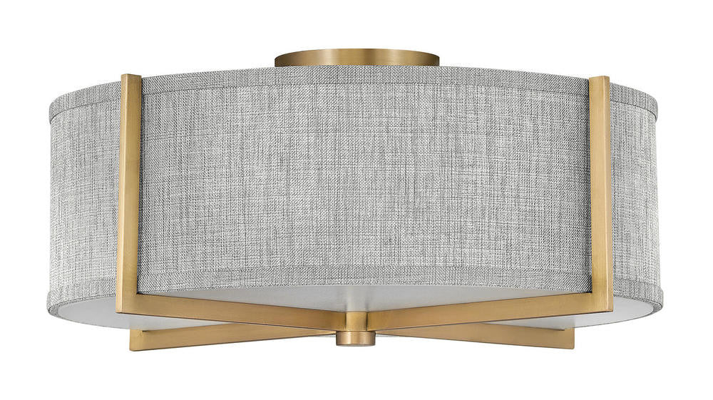 Hinkley Axis Medium Semi-Flush Mount Brass, Steel, Heritage Brass