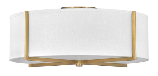 Hinkley Axis Foyer Hall Semi-Flush Mount Brass, Steel, Heritage Brass
